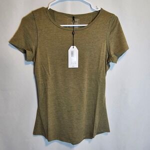 Universal Standard Women's Easy Active Tee 4XS=XS Olive Green Short Sleeve